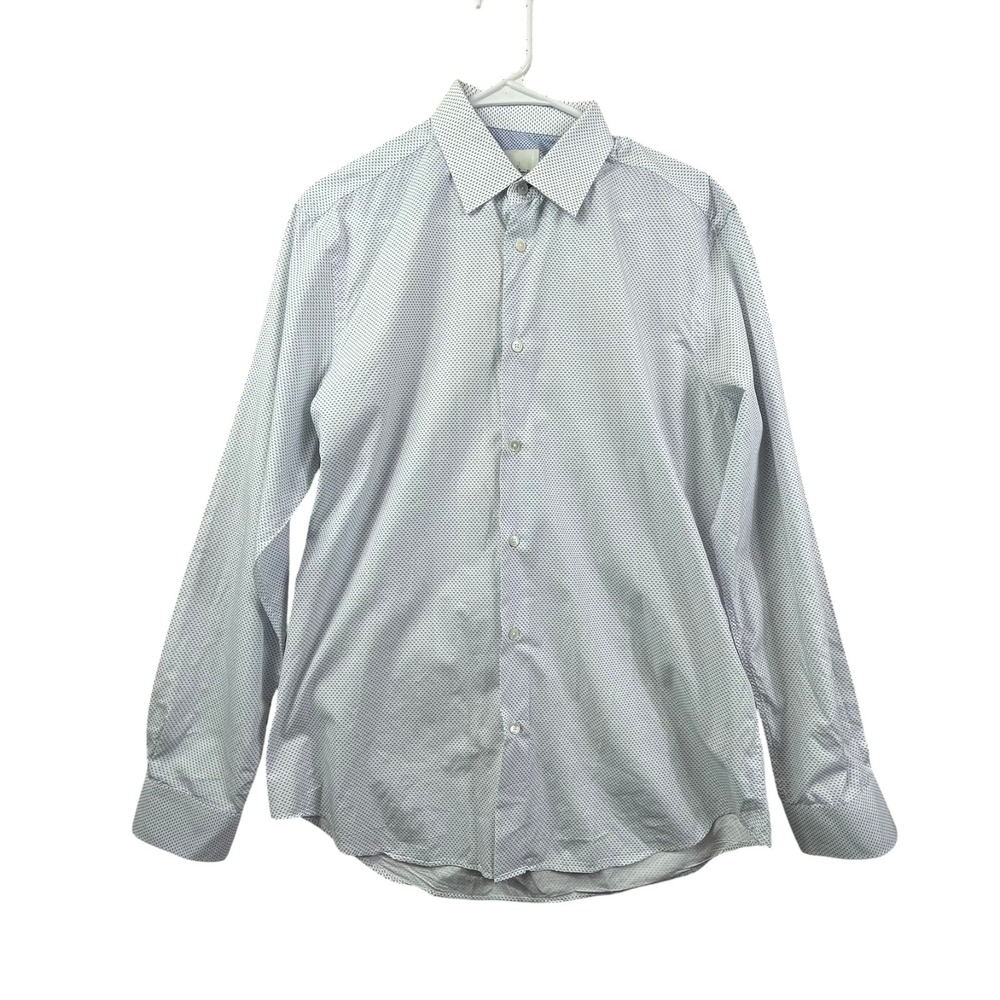 Paul Smith Button Front Shirt 16 Mens Long Sleeve Print